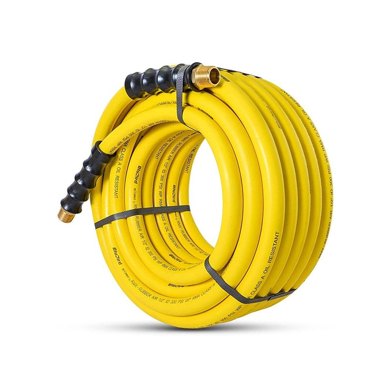 BluBird خرطوم هواء مطاطي من فئة A OS12100 1/2" x 100' ، من 50F إلى 200F ، ضغط انفجار 1200PSI ، مقاوم للشحوم والزيوت ، يعيق شرارات النار ، تجهيزات نحاسية ، مقيد انحناء بأربعة أصابع - Image 3